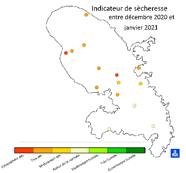 bilan des pluies par rapport aux normales sur décembre 2020 et janvier 2021